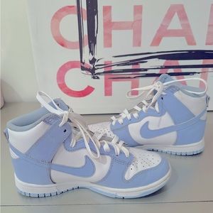 Light blue high top Jordan 1s